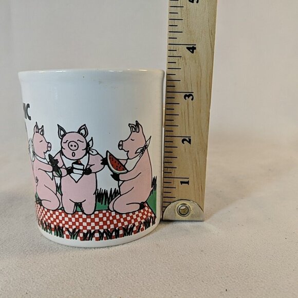 Kiln Craft England Pignic Vintage Coffee Tea Mug Pig Picnic White Ceramic Funny - Picture 8 of 9